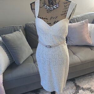 BOSTON PROPER sexy cream/off white cotton lace dress!